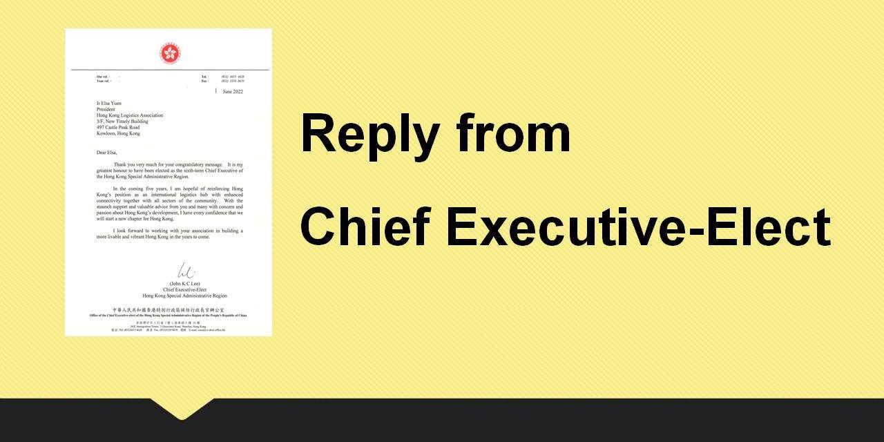 Reply from Chief Executive-Elect