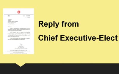 Reply from Chief Executive-Elect