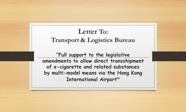 Letter to TLB -Full support to the legislative amendments to allow direct transshipment of e-cigarette and related substances by multi-model means via the Hong Kong International Airport